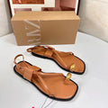 Za autumn 2024 flat sandals: new summer collection - brown square toe crossover casual outdoor flat sandals