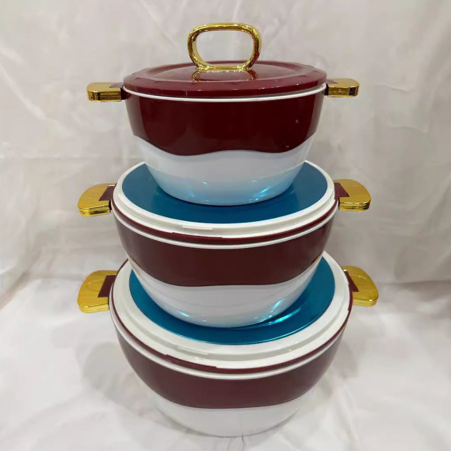 Large capacity 1.8l-3.5l-6l factory direct sales food warmersuit3pcs thermal insulation box kitchen tableware