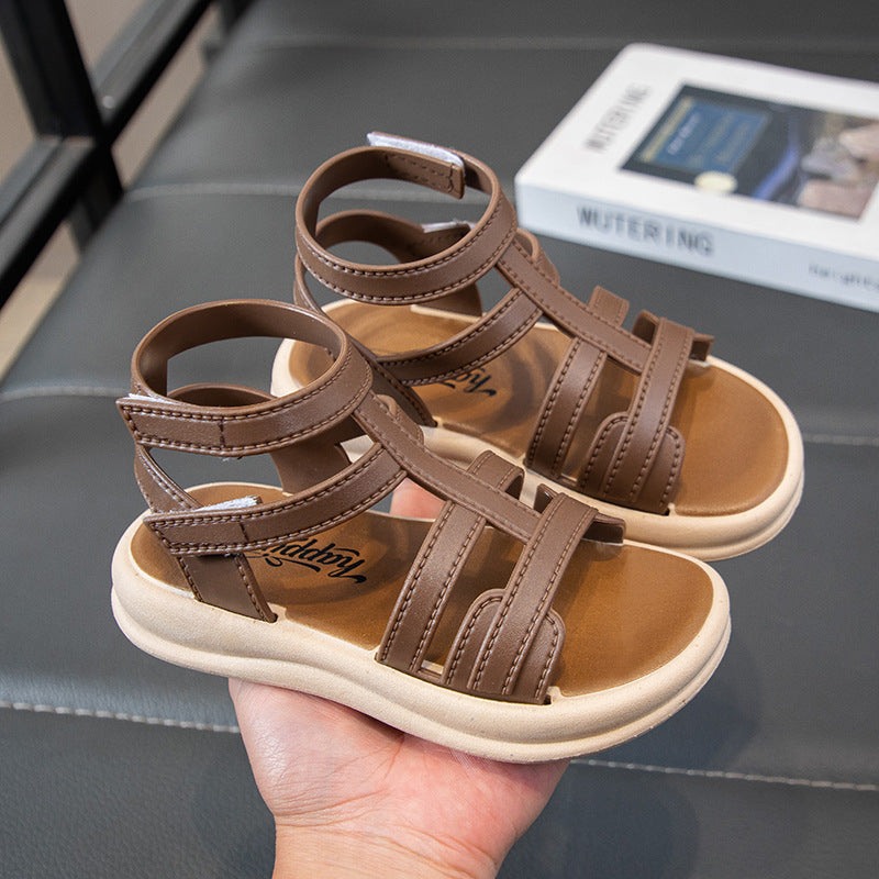 Girls' sandals: new  trendy summer styles for mid-to-large children, soft-soled, non-slip, kids' and toddler beach sandals for boys and girls