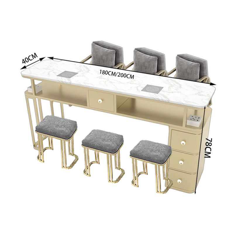 Nail art light luxury vacuum cleaner table single multi-function marble suit nail salon popular double table chair chair