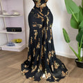 European and american cross-border women's fashion:  summer new arrival - elegant printed v-neck pleated sleeveless maxi dress