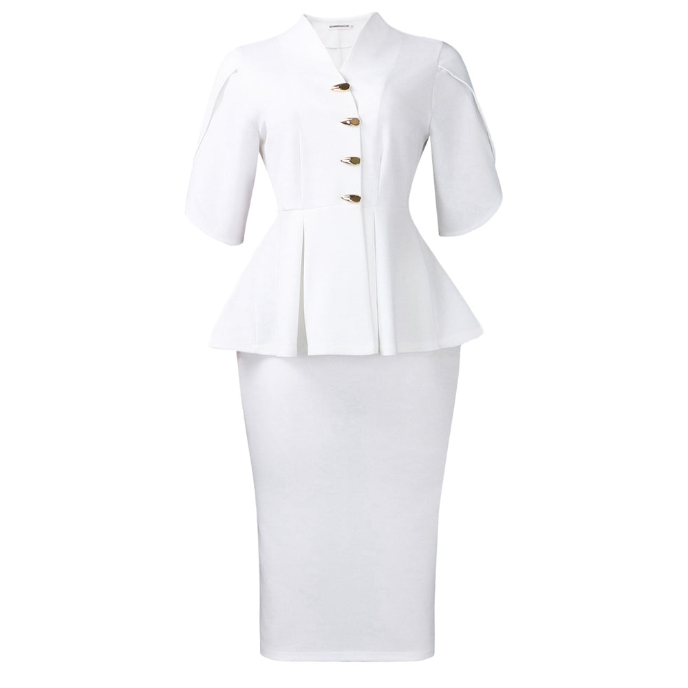 D3358 cross-border women's fashion elegant ruffle v-neck bodycon mini dress - plus size african style