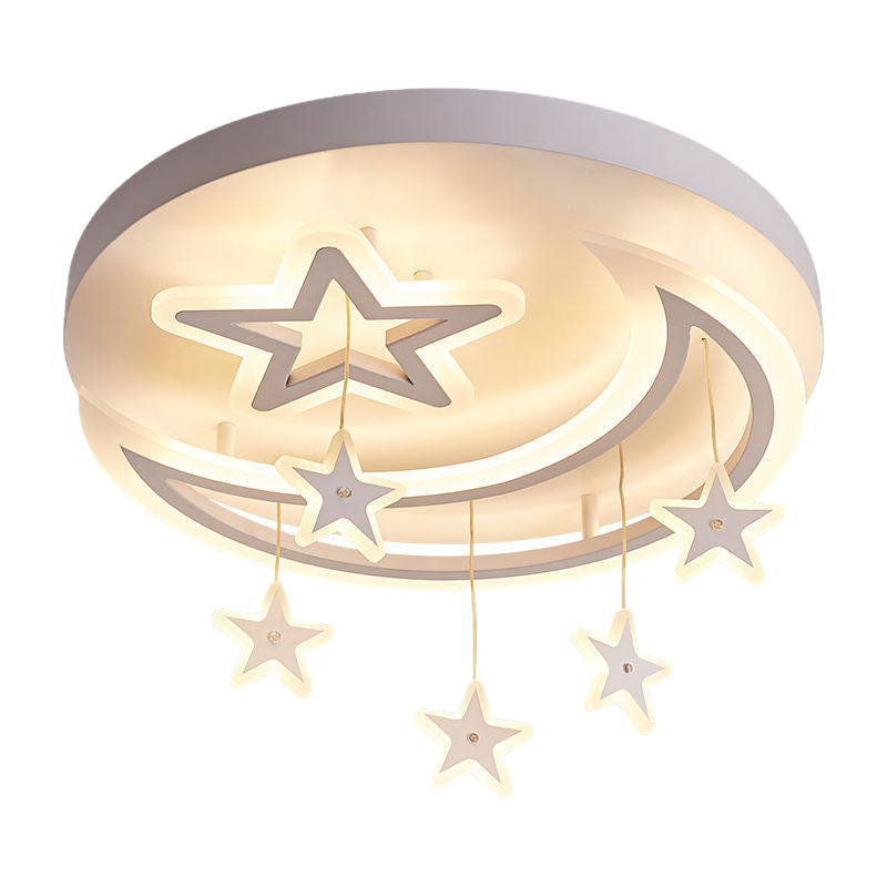 Children's room moon star led ceiling lamp modern simple bedroom lamp boy girl princess room lighting