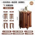 Upgraded pulley model [imported rubber wood-square] walnut color [four-in-one storage stool]