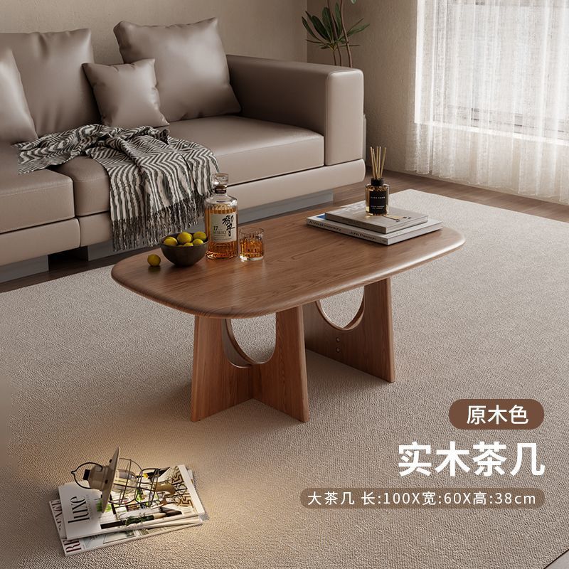 Solid wood coffee table - living room, small apartment side table, modular tea table, low table - minimalist, light luxury, modern, high-end style