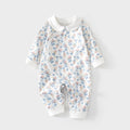 White (lapel floral algae one-piece)
