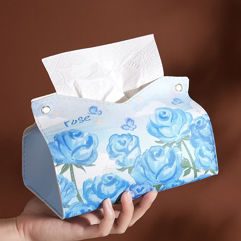 ins high-value tissue box, living room paper box, home creative dining table paper box, leather napkin paper box, car