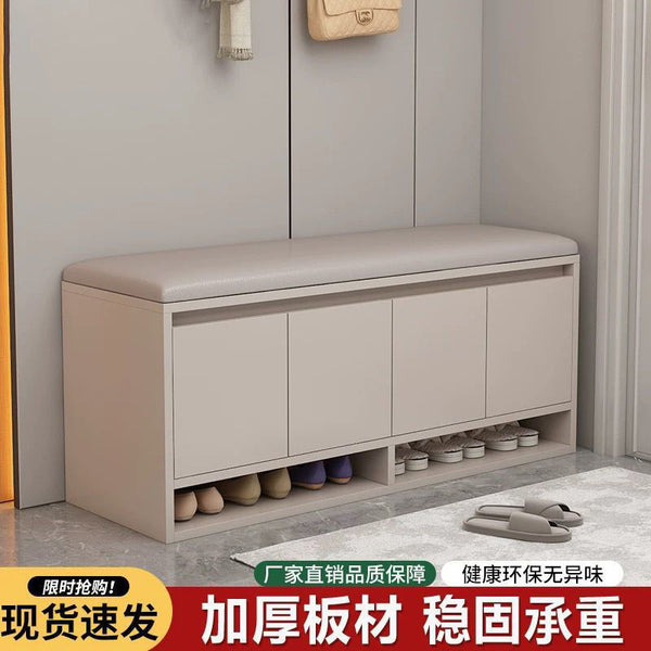Light luxury entrance seated entrance wear shoe cabinet shoe cabinet door change shoes household cabinet stool integrated shoe rack home cp