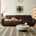 Italian accessible luxury olympia longjiang sofa brown first layer cowhide sofa large flat floor living room genuine leather sofa
