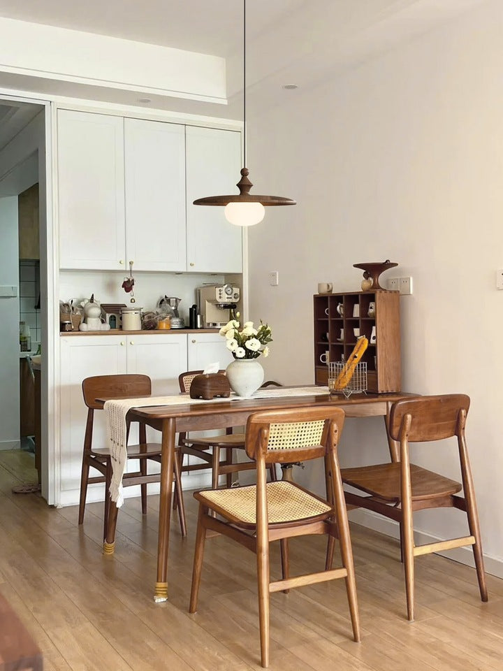 Wabi-sabi wind bedroom bedside chandelier retro walnut color dining table chandelier medium antique bar restaurant light