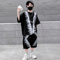 Boys' short-sleeve t-shirt and shorts set - summer loose fit casual kids' fashion brand new  trendy outfit - stylish and cool