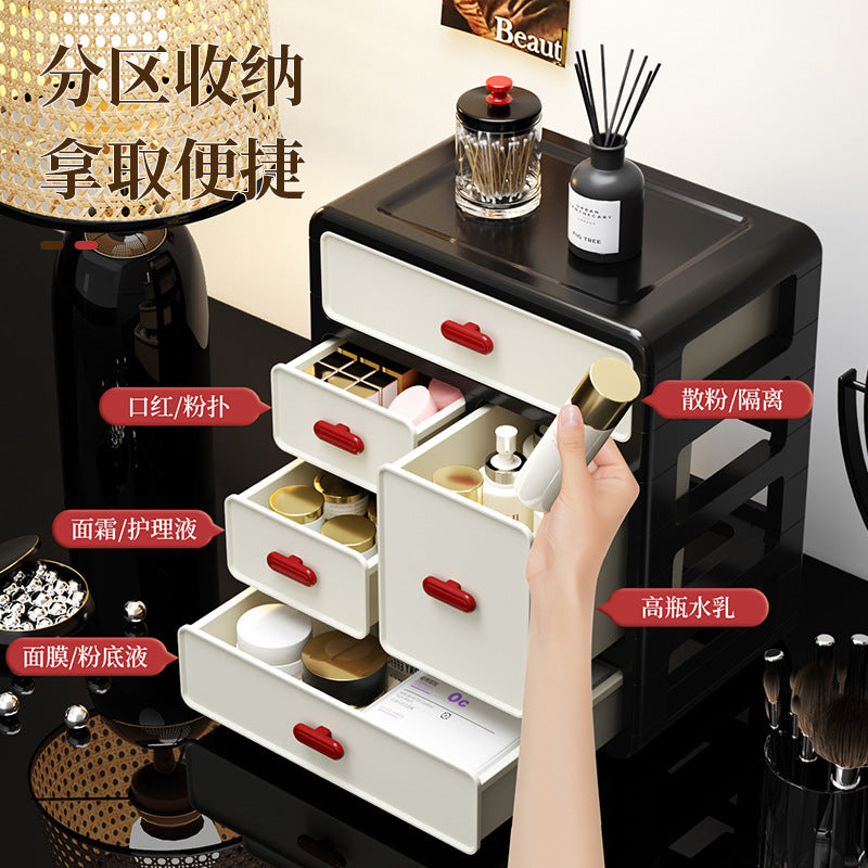 Friendly antique cosmetics storage box desktop dresser drawer type household bedroom sundries storage box