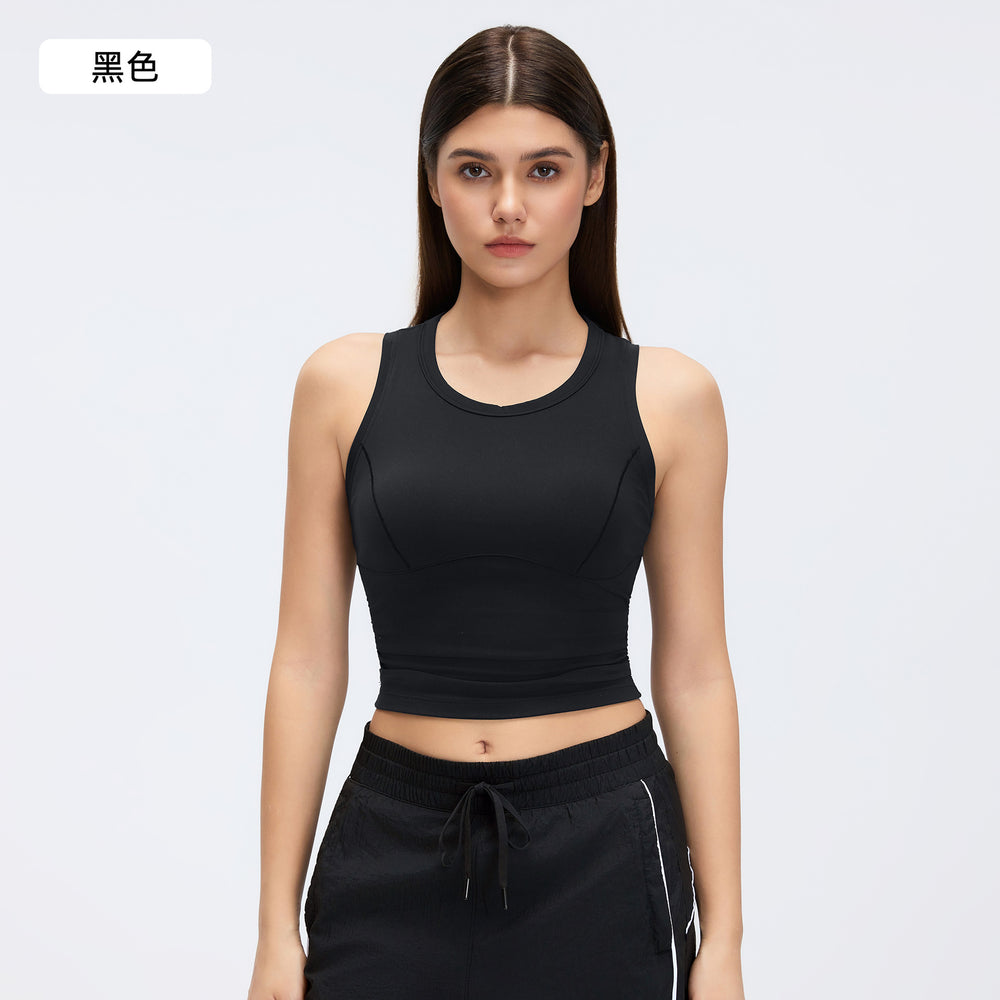 Sleeveless sports vest women's tight slimming look running training yoga clothes free to wear bra fitness clothes topsd26003