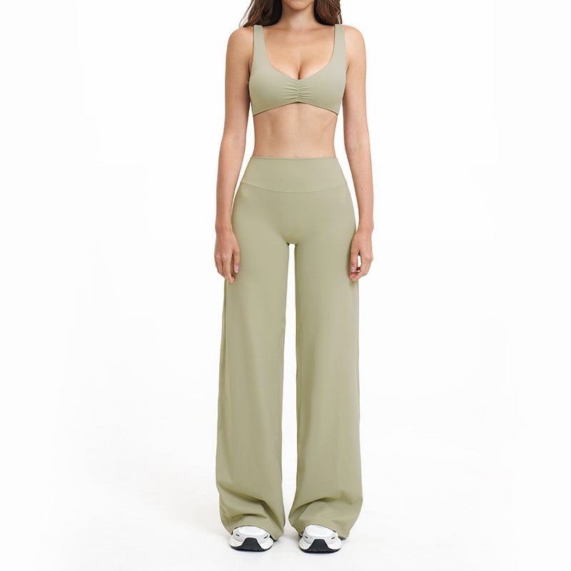 brushed new arrival yoga suit silmslimming look quick-drying fitness clothes outdoor running sports suit for women 4520