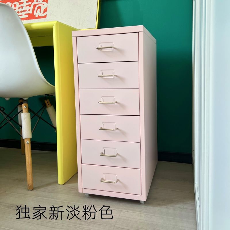 Wrought iron storage cabinet - multi-tier drawer unit for living room, bedroom, and girls' room - cute and practical floor-standing combination storage cabinet