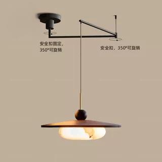 Wabi Sandy Wind Medieval Dining Table Creative Shift Lighting Log Marble Glass Dining Room Rocker Art Chandelier Advanced