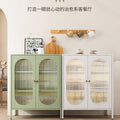 Kitchen and dining room storage cabinet, cream fresh style storage iron cabinet, casual sun panel door, living room tea and sideboard