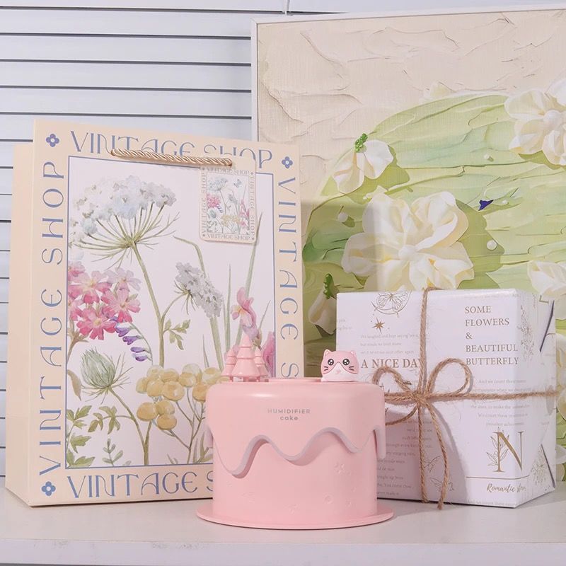 Birthday gift for girls, practical and meaningful, cute student dormitory cat cake humidifier, exquisite