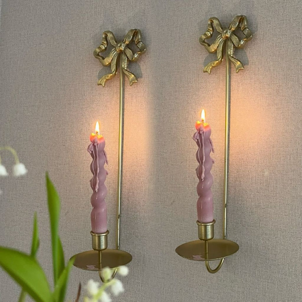European style scented candle holder romantic french wall-mounted iron gold butterfly candlestick home wedding decoration
