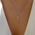 Star necklace wholesale fashion cross-border casual jewelry niche style full diamond multi-layer alloy moon jewelry women's sweater chain