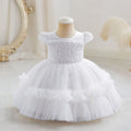 Ready-to-ship wholesale baby girl evening dresses, tulle beaded princess dresses, first birthday party dresses, girl dress