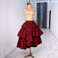 European and american cross-border women's fashion:  summer new arrivals - solid color high-waisted ruffle hem asymmetrical midi skirt
