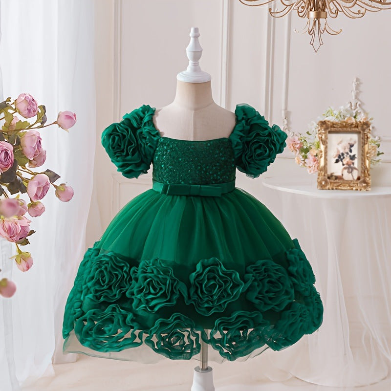 Girls' formal dresses princess dress baby dresses gowns children's tulip sequin hostess piano performance costume
