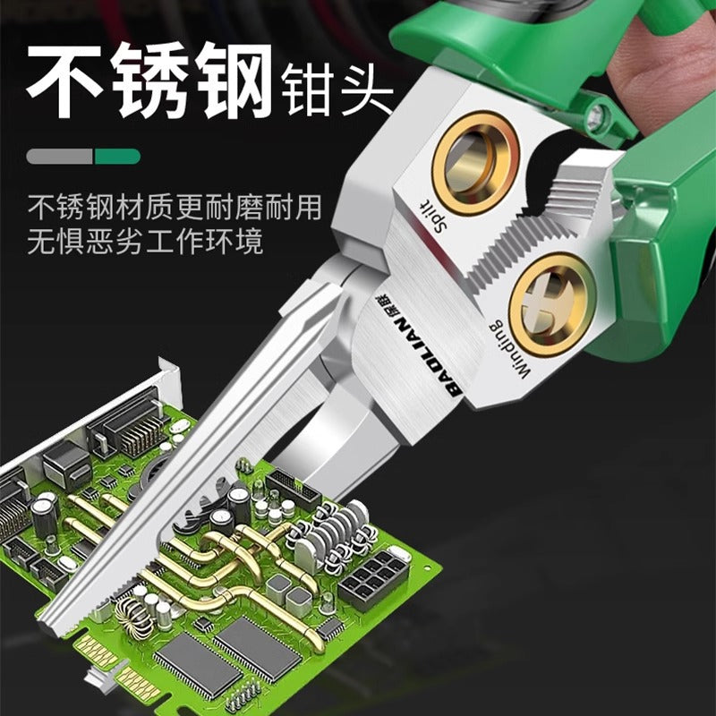 Baolian test electricity function 8-in-1 multi-function wire stripper, wire cutter, wire puller, electrician pliers, cable cutter, wire stripper, wire crimping pliers