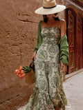 summer new arrival: cross-border design beach vacation outfit - photo-ready spaghetti strap dress, slimming and figure-flattering maxi dress