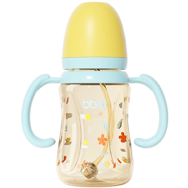 Baby bottle straw cup - ppsu sippy cup for infants and toddlers (1-3 years & up) - durable, spill-proof training cup
