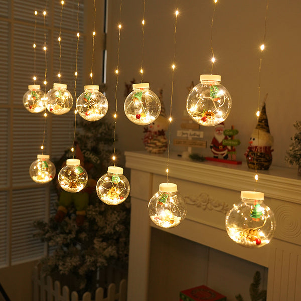 Christmas ornament light Bedroom interior business scene layout cabinet Curtain light Christmas tree pendant Wishing ball led light