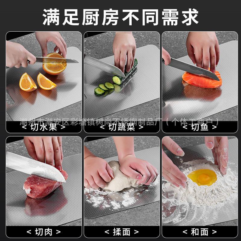 New honeycomb stainless steel cutting board - non-slip, antibacterial, anti-mold, double-sided, ideal for chopping, slicing, and kneading dough - perfect for home use