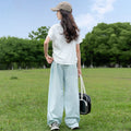 girls' short-sleeve wide-leg pant set: summer loose-fit, versatile, trendy, american-style, unique design two-piece outfit