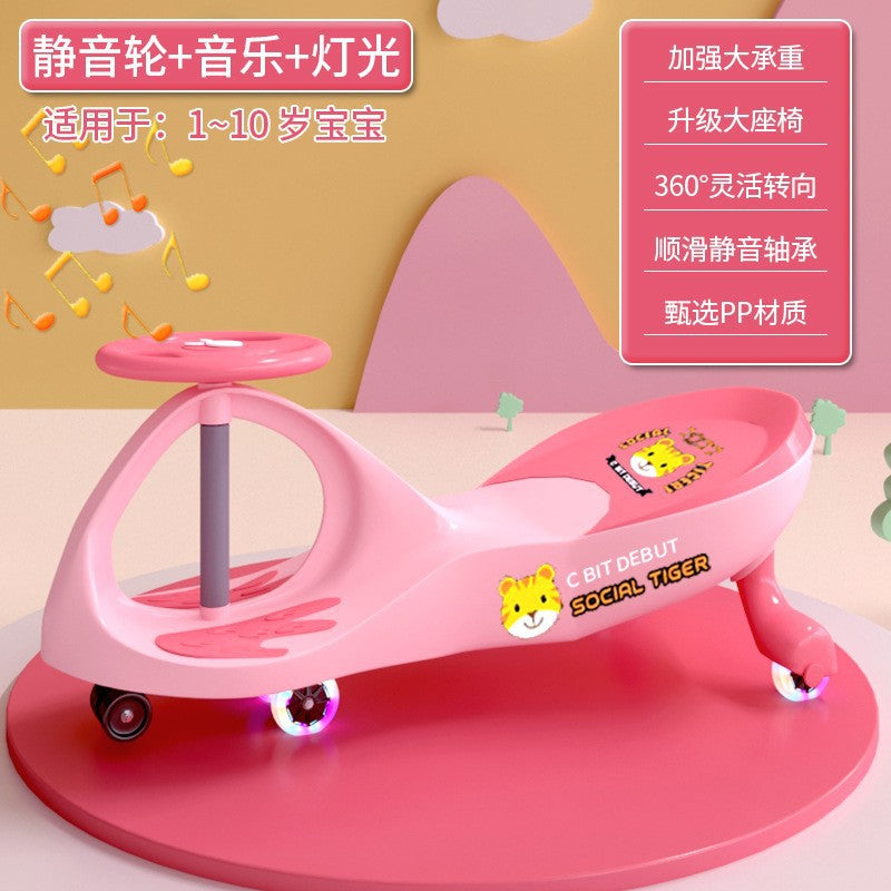 Kids' twist and go car - adorable tiger design - ride-on toy for 1-year-olds - rocking car - adult-friendly twist and go car for ages 1-3