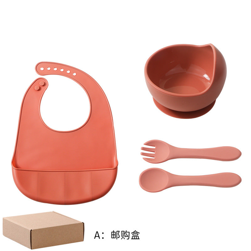 bestseller: silicone baby feeding set - spill-proof silicone bowl, spoon, and plate 3-piece set for kids