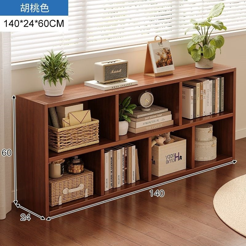 Bookshelf storage rack simple floor-standing wall-mounted storage cabinet rental house multi-layer living room for home bedroom small bookcase