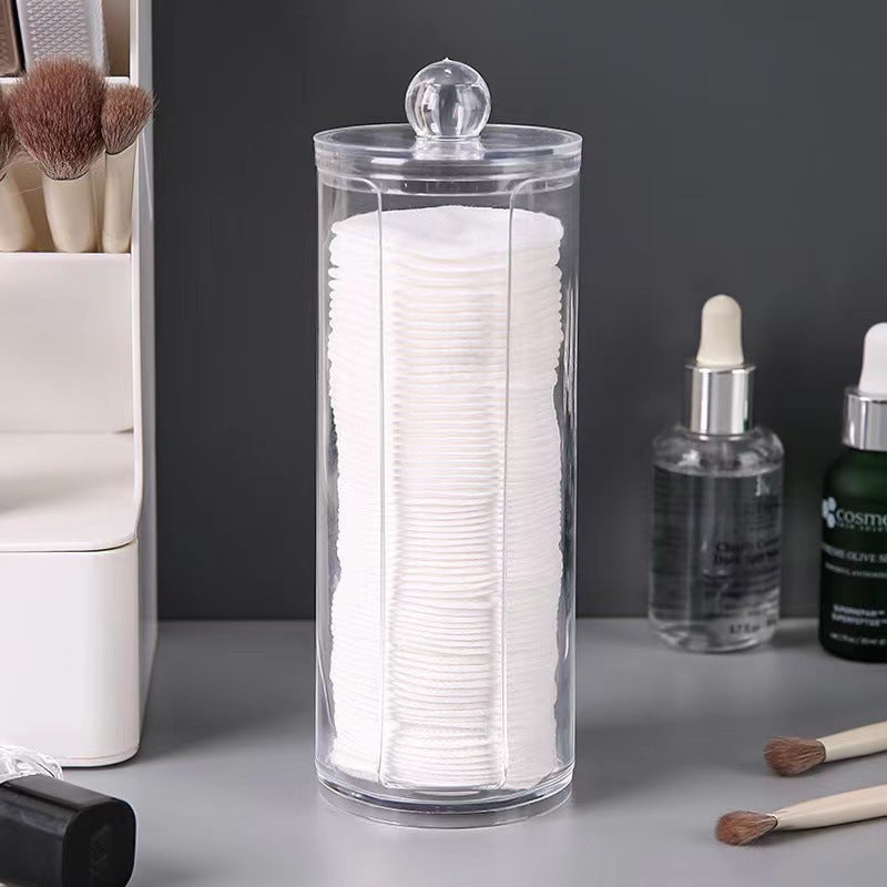 Cotton swab desktop cotton remover transparent acrylic storage box storage dresser dustproof puff finishing with cover