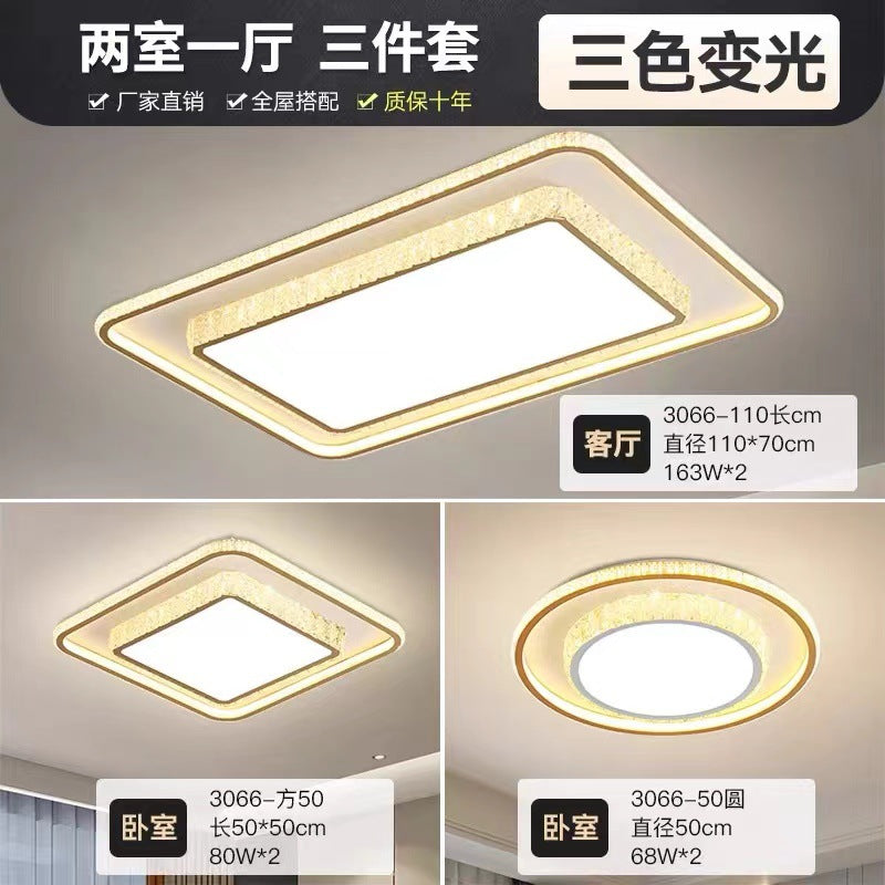 Living room light 2022 lighting combination package whole house light luxury crystal living room headlight simple atmosphere smart light led