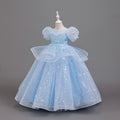 Girls' long mesh ball gown -  new collection - flower girl wedding dress, evening gown, elegant and graceful attire