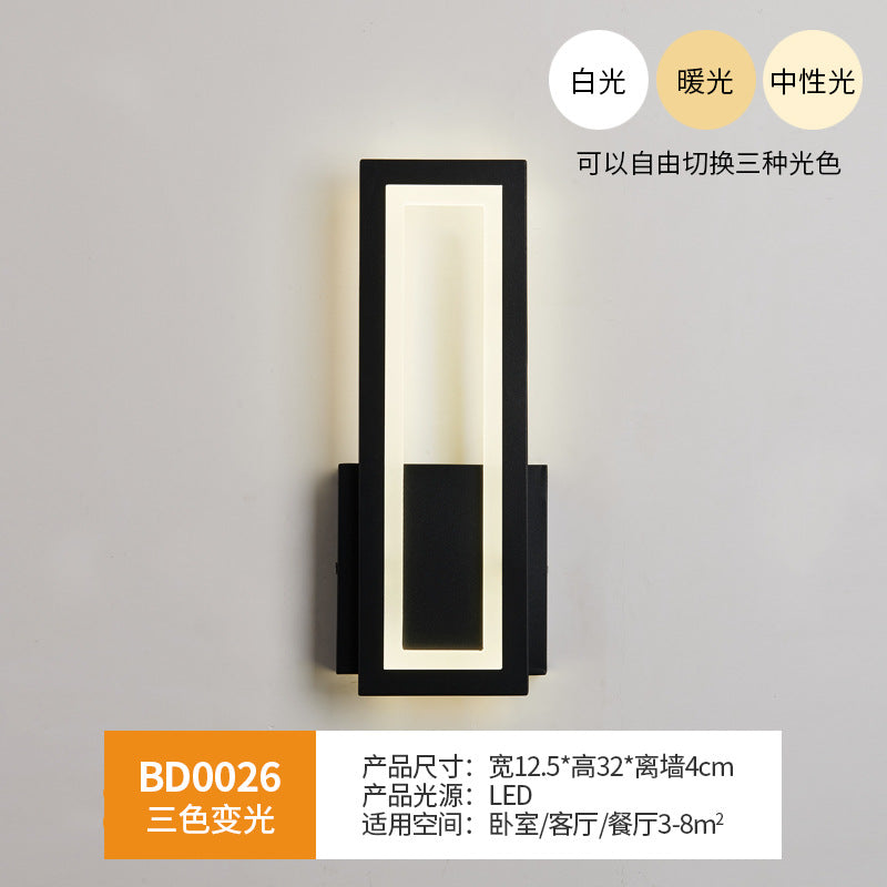 Wall lamp bedroom bedside wall lamp Nordic led living room modern simple background light creative corridor aisle lamp