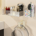 Facial tissue storage box - premium toothpaste, toothbrush, and comb organizer - no-drill shelf for bathroom, kitchen, and general storage