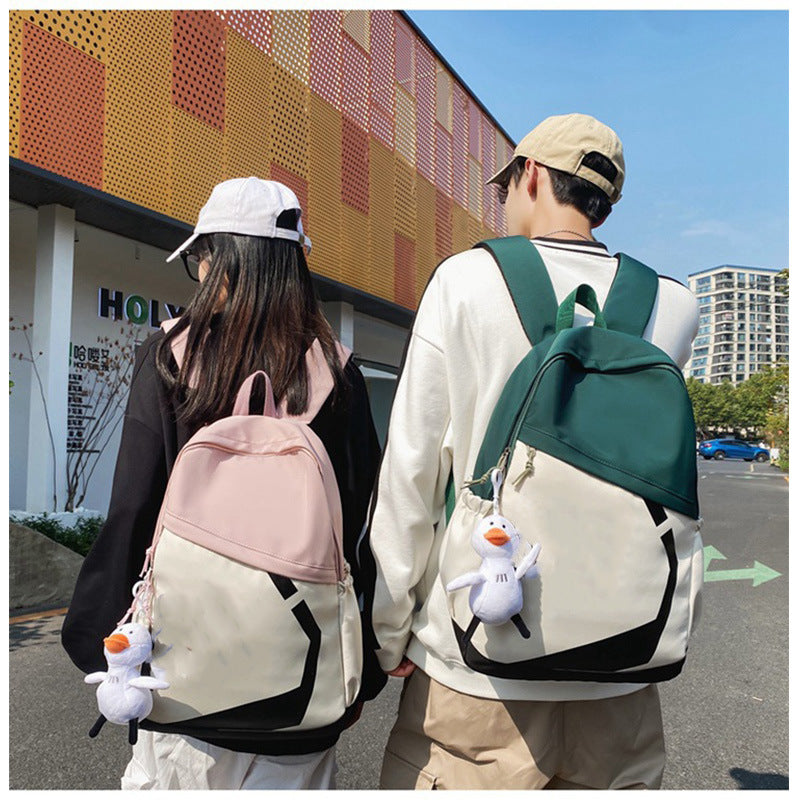New high-value casual backpack junior high school schoolbag ins style crossbody small fresh large-capacity backpack