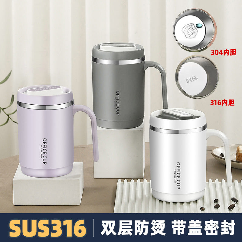 304 stainless steel mug - universal fit, perfect for home, tea, office use. includes lid and straw. also available in 316 stainless steel