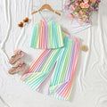 summer new arrival: sweet & fresh e-commerce style girls' two-piece set - camisole top & pleated pants