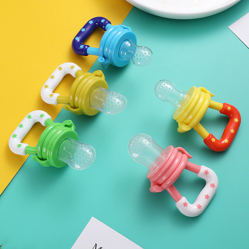 Factory custom baby bite children's complementary food fruit and vegetable Le Baobao silicone mesh bag pacifier feeding tableware