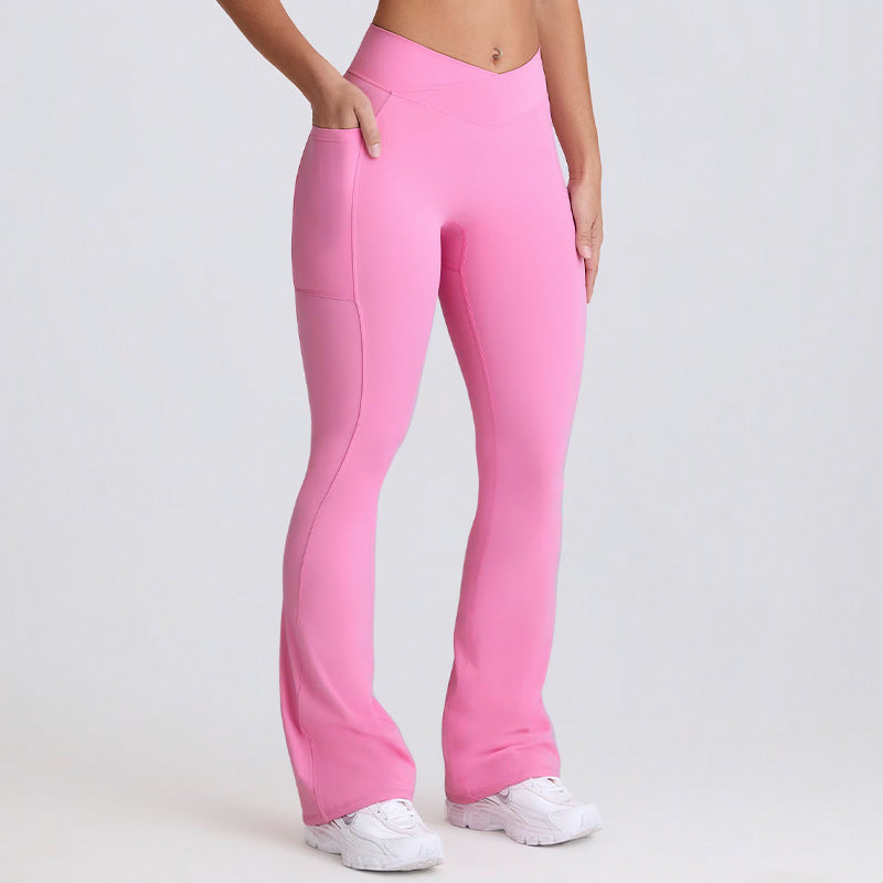 Seamless high-waisted yoga pants - tummy control, butt lift, flare leg, breathable, barely-there feel, pilates wide-leg yoga pants