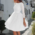 summer new arrivals: european and american style fashion long sleeve dress - high waist cocktail party evening gown