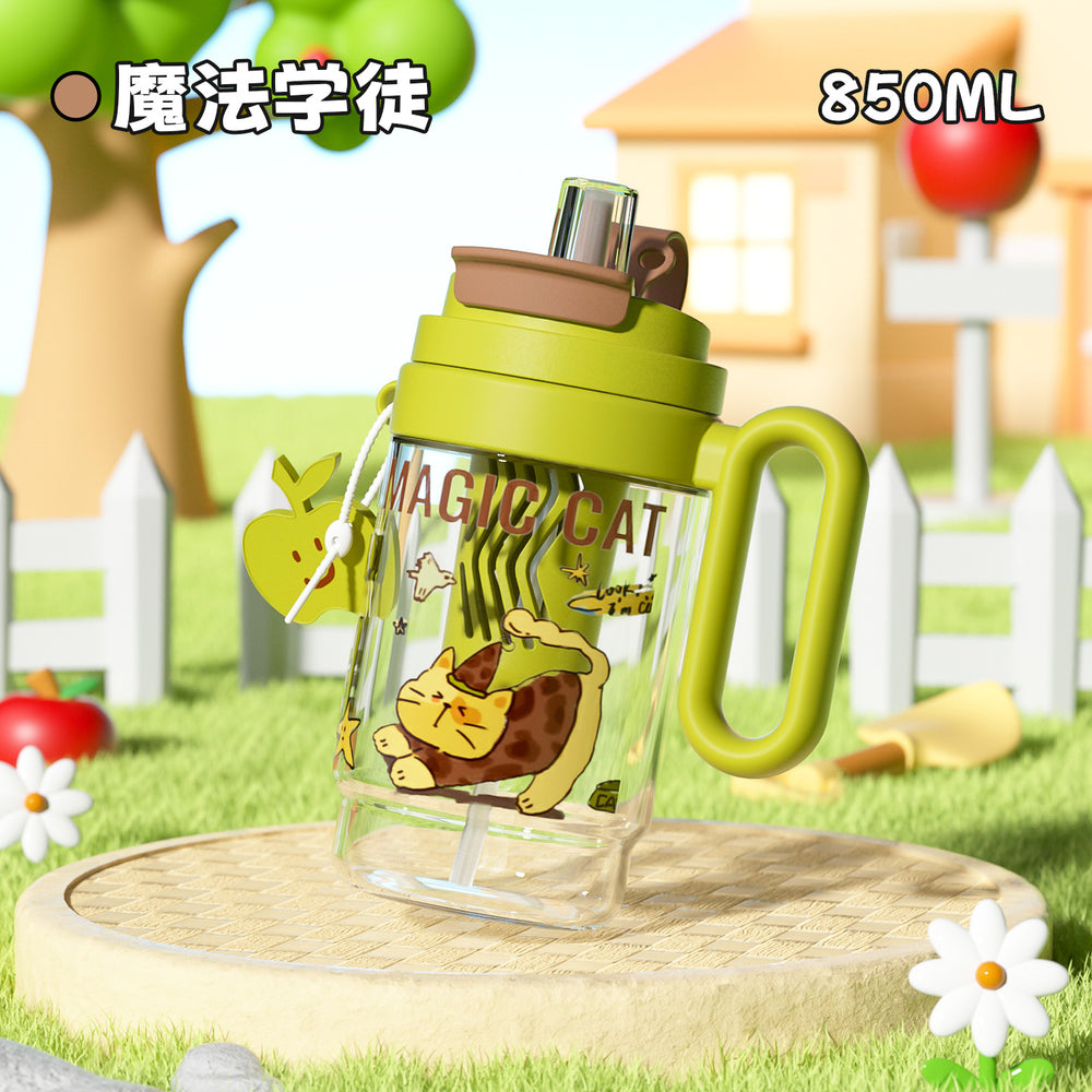 New arrival large-capacity ice cup dopamine plastic cup tea water separation portable handle cup girls outdoor sports double
