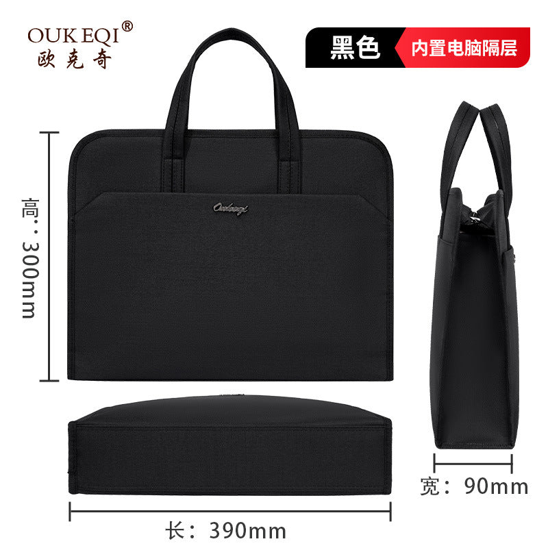 Large capacity business briefcase waterproof document bag conference folder oxford cloth file bag with custom logo printing