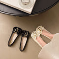 Women's plus size bow accent loafers - round toe, flat, slip-on, comfortable flats